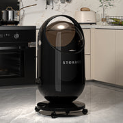 FINCHESCLUB Trash Can with Lid, Small Waste Basket with Removable Wheels, Decorative Waste Bin for Home & Office