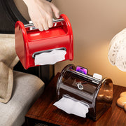 Multifunctional Desk Organizer, Tissue Holder & Phone Stand, Modern Napkin Tissue Box with Storage Tray for Home Office Car Living Room