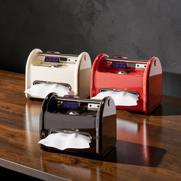 Multifunctional Desk Organizer, Tissue Holder & Phone Stand, Modern Napkin Tissue Box with Storage Tray for Home Office Car Living Room
