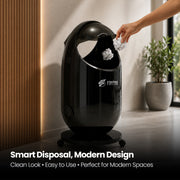 FINCHESCLUB Trash Can with Lid, Small Waste Basket with Removable Wheels, Decorative Waste Bin for Home & Office