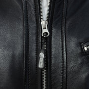 Men’s Racer Jacket | Black Leather Jacket | Padded Motorcycle