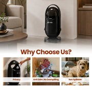 FINCHESCLUB Trash Can with Lid, Small Waste Basket with Removable Wheels, Decorative Waste Bin for Home & Office