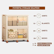 2/3/4 Tier Stackable Storage Bins with Lids, Foldable Organizer Bins for Home & Office