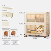 2/3/4 Tier Stackable Storage Bins with Lids, Foldable Organizer Bins for Home & Office