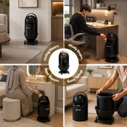 FINCHESCLUB Trash Can with Lid, Small Waste Basket with Removable Wheels, Decorative Waste Bin for Home & Office