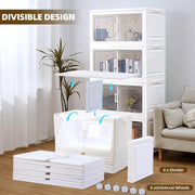 2/3/4 Tier Stackable Storage Bins with Lids, Foldable Organizer Bins for Home & Office