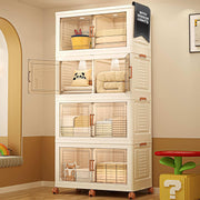 2/3/4 Tier Stackable Storage Bins with Lids, Foldable Organizer Bins for Home & Office