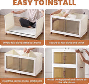 Stackable Storage Bins | Collapsible Organizer | Cabinet