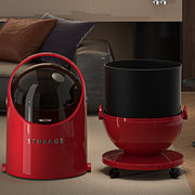 FINCHESCLUB Trash Can with Lid, Small Waste Basket with Removable Wheels, Decorative Waste Bin for Home & Office