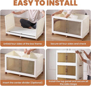 Stackable Storage Bins | Foldable Organizer | Cabinet Box