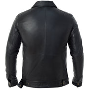 Men’s Leather Bomber | Motorcycle Jacket | Classic Black