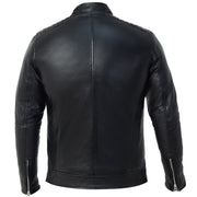 Men’s Racer Jacket | Black Leather Jacket | Padded Motorcycle