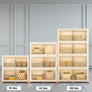 2/3/4 Tier Stackable Storage Bins with Lids, Foldable Organizer Bins for Home & Office