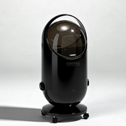 FINCHESCLUB Trash Can with Lid, Small Waste Basket with Removable Wheels, Decorative Waste Bin for Home & Office