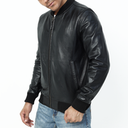 MA-1 Bomber Jacket | Black Motorcycle Jacket | Leather Outerwear