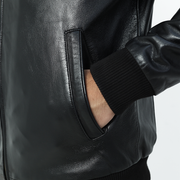 MA-1 Bomber Jacket | Black Motorcycle Jacket | Leather Outerwear