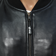 MA-1 Bomber Jacket | Black Motorcycle Jacket | Leather Outerwear