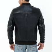 MA-1 Bomber Jacket | Black Motorcycle Jacket | Leather Outerwear