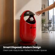 FINCHESCLUB Trash Can with Lid, Small Waste Basket with Removable Wheels, Decorative Waste Bin for Home & Office