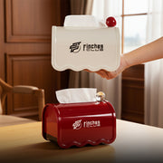 Decorative Tissue Box Cover Rectangle with Spring Lift, Tissue Box Holder for Desk Organization