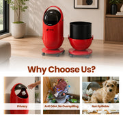 FINCHESCLUB Trash Can with Lid, Small Waste Basket with Removable Wheels, Decorative Waste Bin for Home & Office